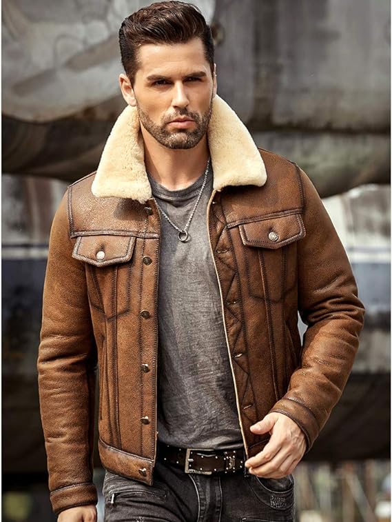 Men's B3 Flight Sheepskin Shearling Jacket - LEE Leather Jackets